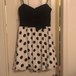 Black and White polka dot prom dress